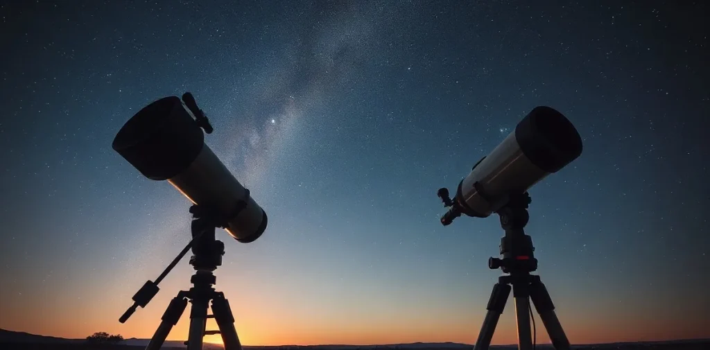 Hero illustration for the article “Reflecting vs. Refracting Telescopes: Which Is Best for You?”