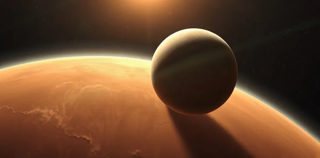 Illustration for the article “Titan’s North Pole Covered with Lakes”