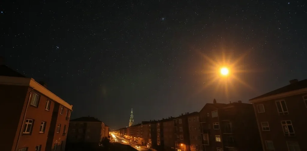 Illustration for the article “The Impact of Light Pollution on Astronomical Accuracy”